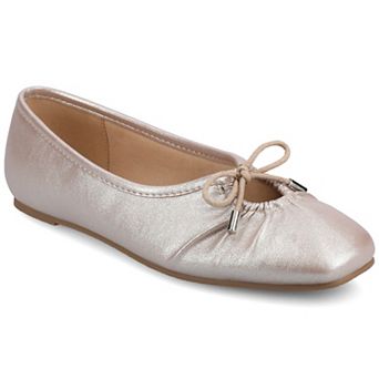 Journee Callee Medium and Wide Width Women's Ballet Bow Slip-On Dress Flats