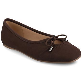 Journee Callee Medium and Wide Width Women's Ballet Bow Slip-On Dress Flats