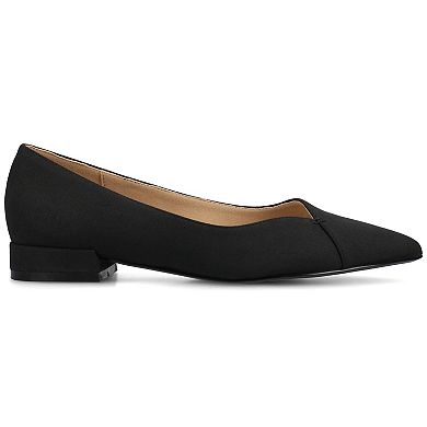 Journee Medium and Wide Width Carmin Women's Slip-On Low Block Heel Dress Flats