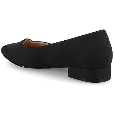 Journee Medium and Wide Width Carmin Women's Slip-On Low Block Heel Dress Flats