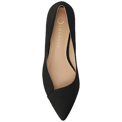 Journee Medium and Wide Width Carmin Women's Slip-On Low Block Heel Dress Flats