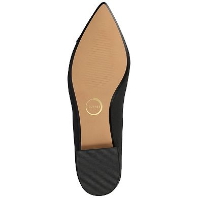 Journee Medium and Wide Width Carmin Women's Slip-On Low Block Heel Dress Flats
