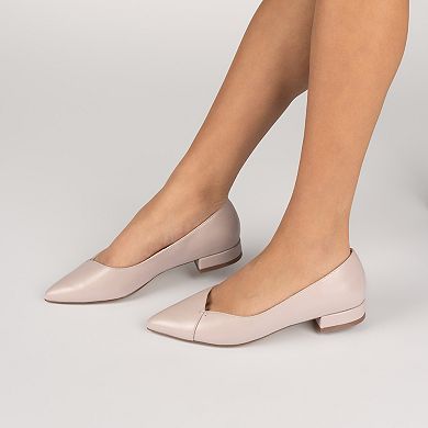 Journee Medium and Wide Width Carmin Women's Slip-On Low Block Heel Dress Flats