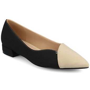 Journee Medium and Wide Width Carmin Women's Slip-On Low Block Heel Dress Flats