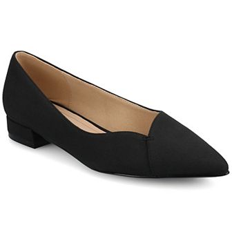 Journee Medium and Wide Width Carmin Women's Slip-On Low Block Heel Dress Flats