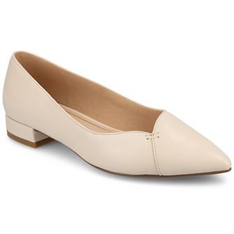 Journee Medium and Wide Width Carmin Women's Slip-On Low Block Heel Dress Flats