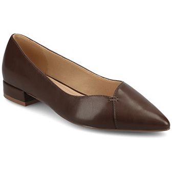 Journee Medium and Wide Width Carmin Women's Slip-On Low Block Heel Dress Flats