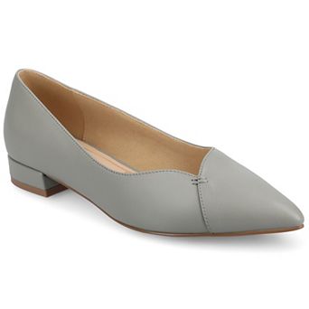 Journee Medium and Wide Width Carmin Women's Slip-On Low Block Heel Dress Flats
