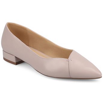 Journee Medium and Wide Width Carmin Women's Slip-On Low Block Heel Dress Flats