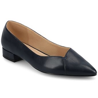 Journee Medium and Wide Width Carmin Women's Slip-On Low Block Heel Dress Flats