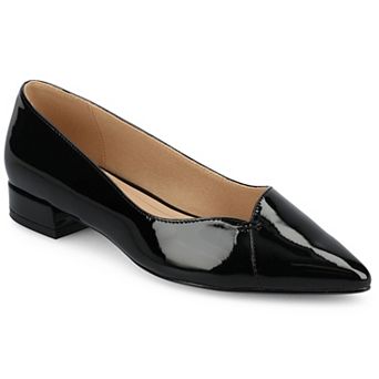 Journee Medium and Wide Width Carmin Women's Slip-On Low Block Heel Dress Flats