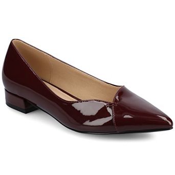 Journee Medium and Wide Width Carmin Women's Slip-On Low Block Heel Dress Flats