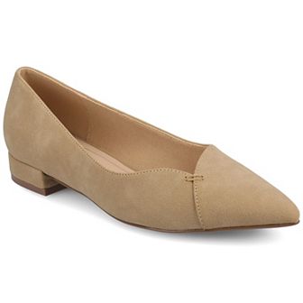 Journee Medium and Wide Width Carmin Women's Slip-On Low Block Heel Dress Flats