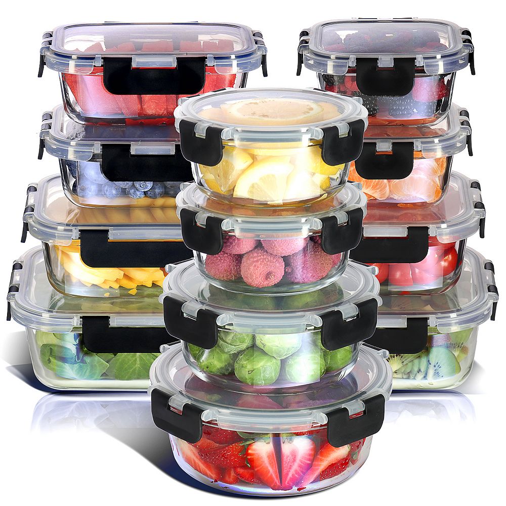 EATEX Glass Food Storage Containers with Airtight Lids Oven