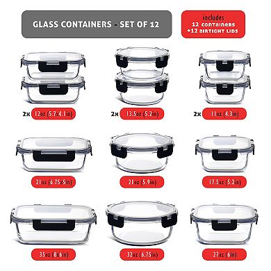 Eatex 12 PC Glass Storage Container