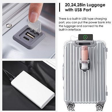 Merax 1pc Aluminum Frame Luggage