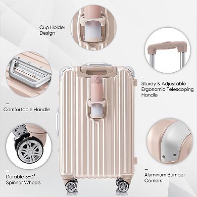 Merax 1pc Aluminum Frame Luggage