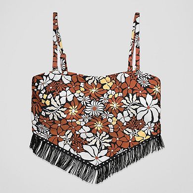 Women's Freshwater Bandeau Scarf Top with Removable Straps