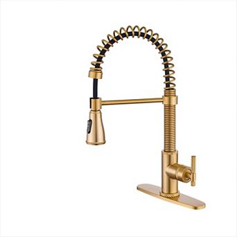 Single Handle Kitchen Faucet Pull-down Sprayer 360 Swivel Three Functions