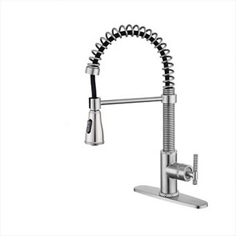 Single Handle Kitchen Faucet Pull-down Sprayer 360 Swivel Three Functions