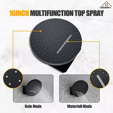 Casainc 5-spray Shower Head Round Wall Mount Fixed And Handheld Shower Head