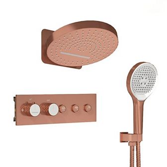 Casainc 5-spray Shower Head Round Wall Mount Fixed And Handheld Shower Head