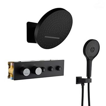 Casainc 5-spray Shower Head Round Wall Mount Fixed And Handheld Shower Head