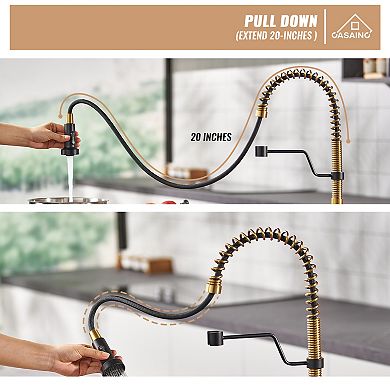 Single Handle Kitchen Faucet 1.8 Gpm With Pull Down With Three Functions