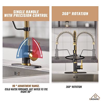 Single Handle Kitchen Faucet 1.8 Gpm With Pull Down With Three Functions