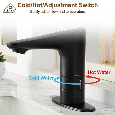 Casainc Sensor Touchless Single Handle Single Hole Vanity Sink Bathroom Faucet