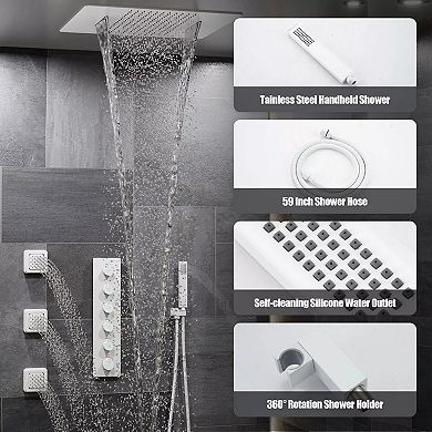 4-spray Shower Heads Ceiling Mount Fixed And Handheld Shower Head