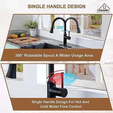 Casainc Smart Kitchen Faucet With Pull Down Sprayer And Touchless Technology