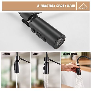 Kitchen Sink Faucet 1.8 Gpm With Pull Down And 3 Models Sprayer Single Handle