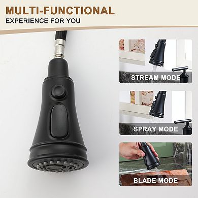 Double-handle Kitchen Faucet With Pull-out Sprayer Infrared Induction