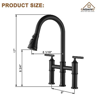 Double-handle Kitchen Faucet With Pull-out Sprayer Infrared Induction