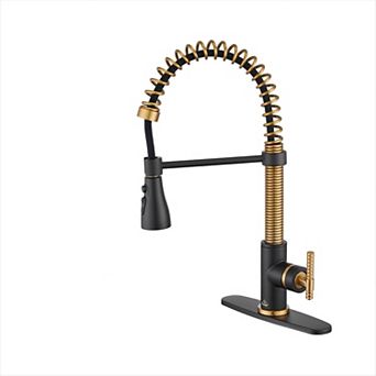 Single Handle Kitchen Sink Faucet Pull-down Sprayer 360 Swivel 3 Functions