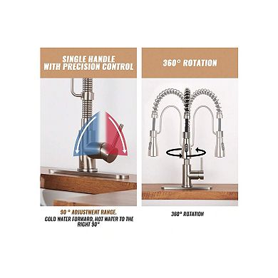 Kitchen Faucet Sink Mixer Faucet Pull Down Sprayer Single Handle 1.8 Gpm