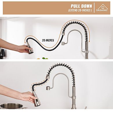 Kitchen Faucet Sink Mixer Faucet Pull Down Sprayer Single Handle 1.8 Gpm