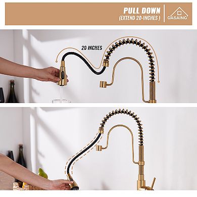 Kitchen Faucet Sink Mixer Faucet Pull Down Sprayer Single Handle 1.8 Gpm