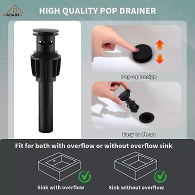 Casainc 8-inch Bathroom Sink Faucet With Led Temperature-responsive
