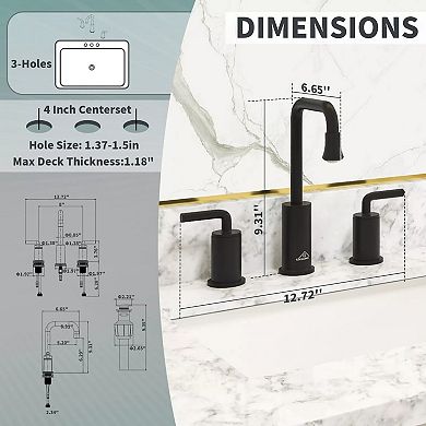 Casainc 8-inch Bathroom Sink Faucet With Led Temperature-responsive