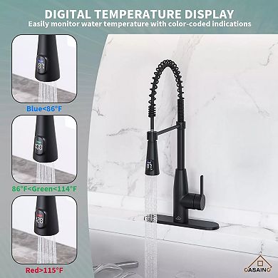 Casainc Touchless Kitchen Faucet With Digital Temperature Display
