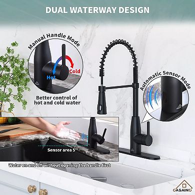 Casainc Touchless Kitchen Faucet With Digital Temperature Display