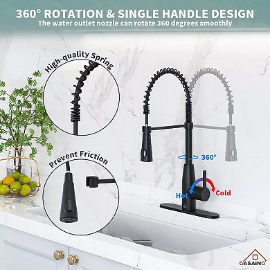 Casainc Touchless Kitchen Faucet With Digital Temperature Display