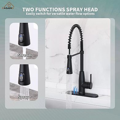 Casainc Touchless Kitchen Faucet With Digital Temperature Display