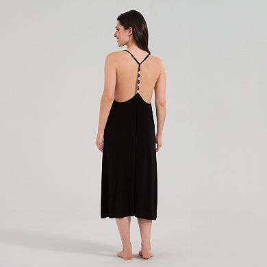 Women's Freshwater Beaded Back Midi Cover-Up Dress