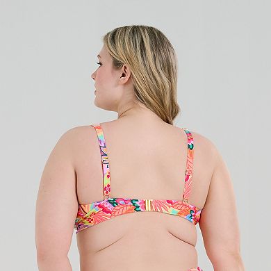 Plus Size Freshwater Shirred Front Triangle Bra Swim Top