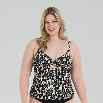 Plus Size Freshwater Twist Tankini Swim Top
