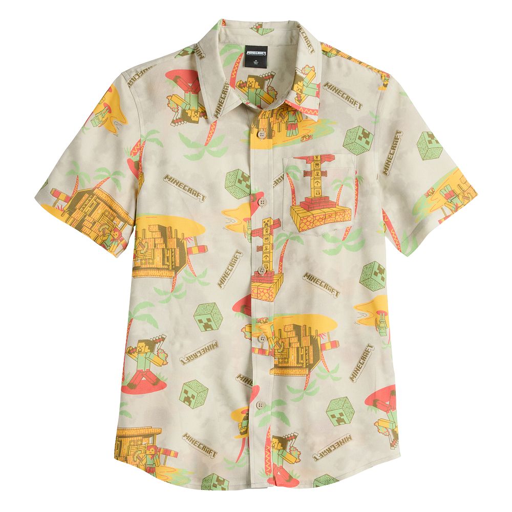 Boys 8-20 Minecraft Short Sleeve Graphic Woven