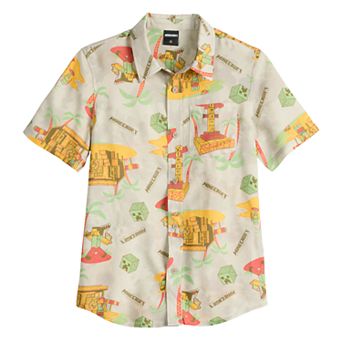 Boys 8-20 Minecraft Short Sleeve Graphic Woven